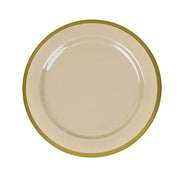 10 Round Plastic Salad Plates with Gold Rim - Disposable Tableware DSP_PLR0012_7_TPGD