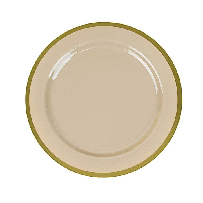 10 Round Plastic Salad Plates with Gold Rim - Disposable Tableware DSP_PLR0012_7_TPGD