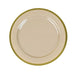 10 Round Plastic Salad Plates with Gold Rim - Disposable Tableware DSP_PLR0012_7_TPGD