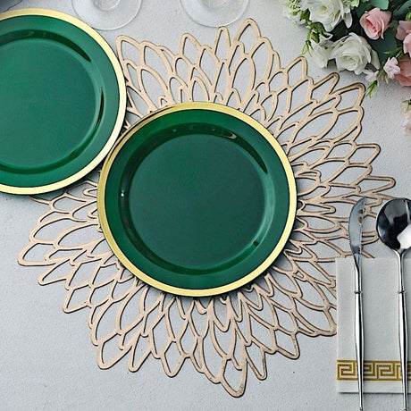 10 Round Plastic Salad Plates with Rim - Disposable Tableware