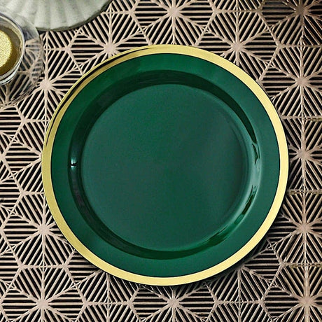 10 Round Plastic Salad Plates with Rim - Disposable Tableware