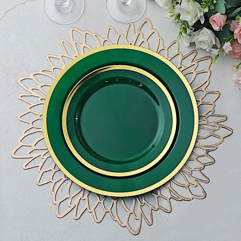 10 Round Plastic Salad Plates with Rim - Disposable Tableware