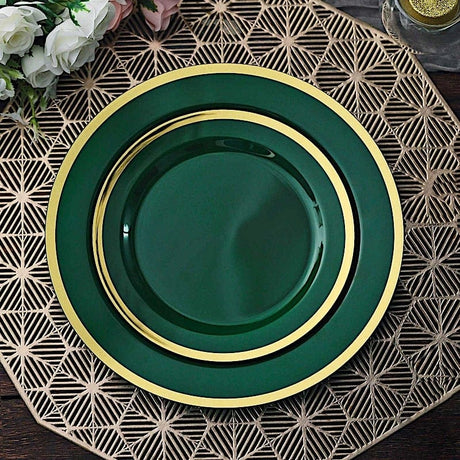 10 Round Plastic Salad Plates with Rim - Disposable Tableware