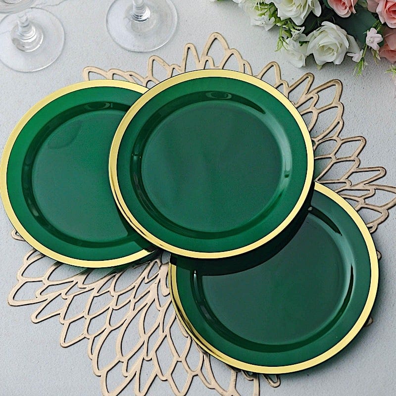 10 Round Plastic Salad Plates with Rim - Disposable Tableware