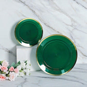 10 Round Plastic Salad Plates with Rim - Disposable Tableware