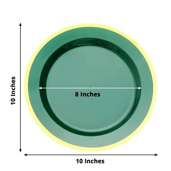 10 Round Plastic Salad Plates with Rim - Disposable Tableware