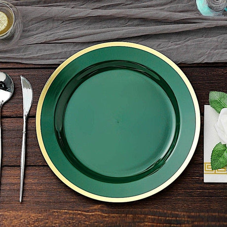 10 Round Plastic Salad Plates with Rim - Disposable Tableware