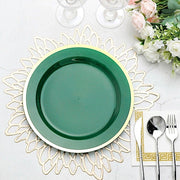 10 Round Plastic Salad Plates with Rim - Disposable Tableware