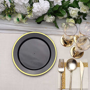 10 Round Plastic Salad Plates with Rim - Disposable Tableware