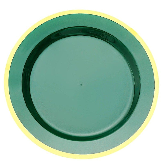10 Round Plastic Salad Plates with Rim - Disposable Tableware DSP_PLR0012_10_GRNGD