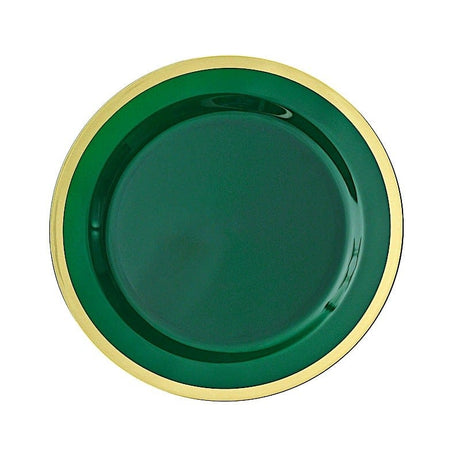 10 Round Plastic Salad Plates with Rim - Disposable Tableware DSP_PLR0012_7_GRNGD