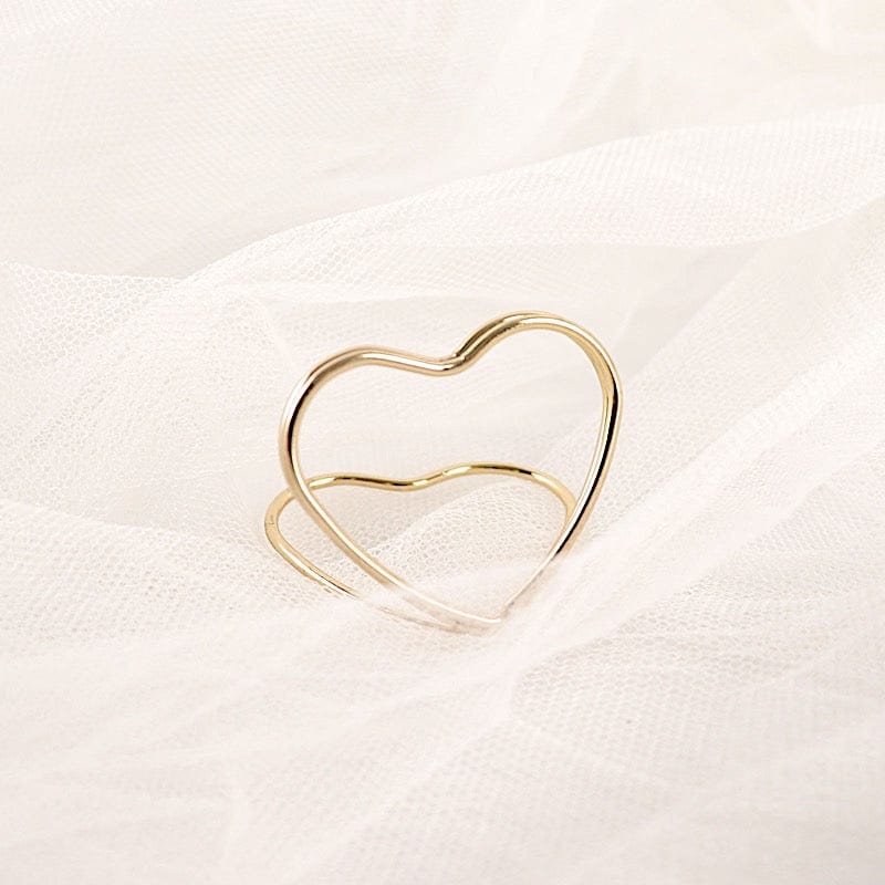 10 Sign Holders 1" Heart Metal Place Card Table Number Stands - Gold CARD_MET_003_1_GOLD