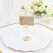 10 Sign Holders 3.5" Circle Place Card Clips Metal Table Number Stands - Gold CARD_MET_005_3_GOLD