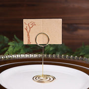 10 Sign Holders 3.5" Circle Place Card Clips Metal Table Number Stands - Gold CARD_MET_005_3_GOLD