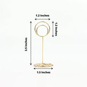 10 Sign Holders 3.5" Circle Place Card Clips Metal Table Number Stands - Gold CARD_MET_005_3_GOLD