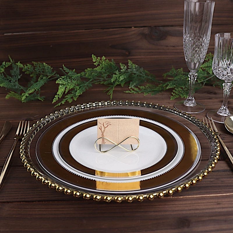 10 Sign Holders 3" Infinity Metal Place Card Table Number Stands - Gold CARD_MET_002_1_GOLD