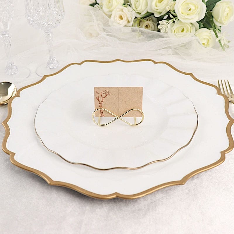 10 Sign Holders 3" Infinity Metal Place Card Table Number Stands - Gold CARD_MET_002_1_GOLD