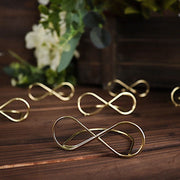 10 Sign Holders 3" Infinity Metal Place Card Table Number Stands - Gold CARD_MET_002_1_GOLD