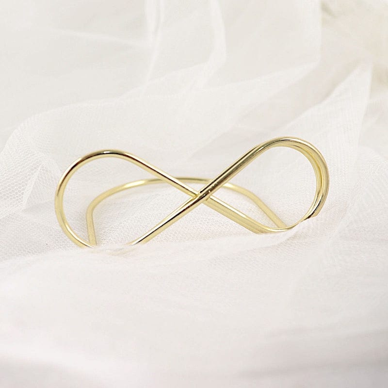 10 Sign Holders 3" Infinity Metal Place Card Table Number Stands - Gold CARD_MET_002_1_GOLD
