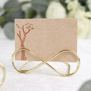 10 Sign Holders 3" Infinity Metal Place Card Table Number Stands - Gold CARD_MET_002_1_GOLD