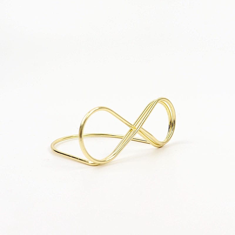 10 Sign Holders 3" Infinity Metal Place Card Table Number Stands - Gold CARD_MET_002_1_GOLD