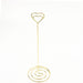 10 Sign Holders 8" Heart Place Card Clips Metal Table Number Stands - Gold CARD_MET_004_8_GOLD