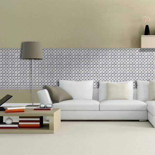 10 sq ft Brushed Metal Mosaic Tiles 3D Peel and Stick Wall Panels - Silver WLL_METAL02_SILV