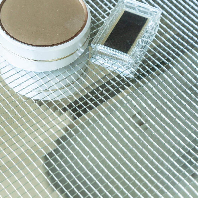 10 sq ft Mirrored Mosaic Tiles Backdrop Wall Panels - Silver WLL_MIRR01_SILV