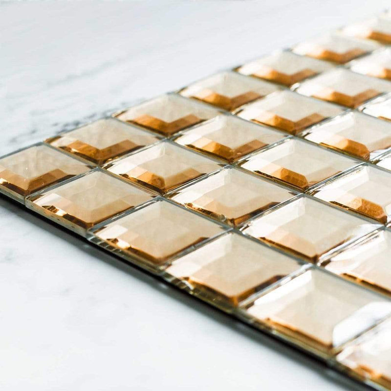 10 sq ft Mirrored Mosaic Tiles Peel and Stick Wall Panels