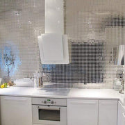 10 sq ft Mirrored Mosaic Tiles Peel and Stick Wall Panels