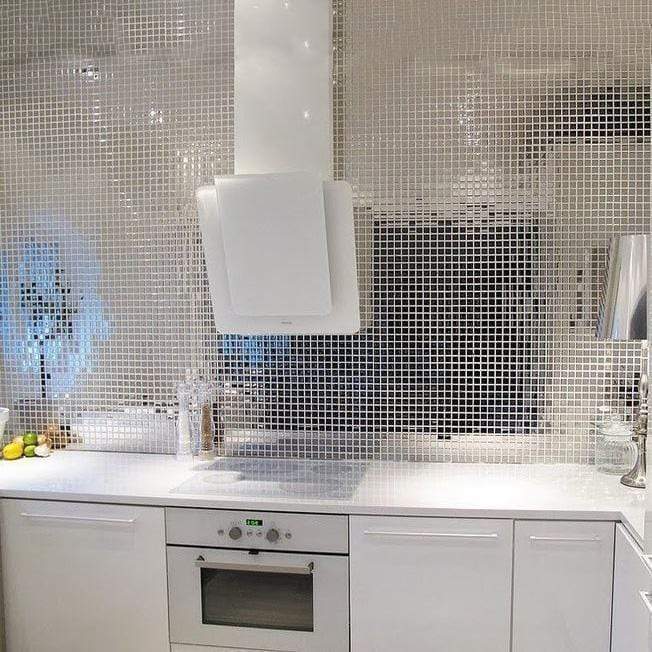 10 sq ft Mirrored Mosaic Tiles Peel and Stick Wall Panels