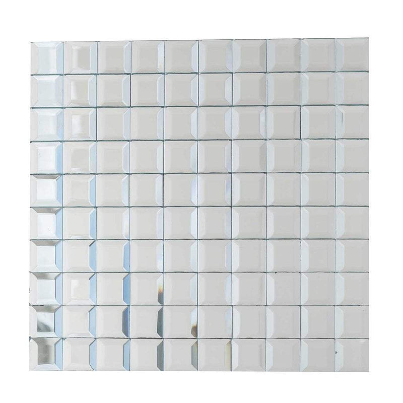 10 sq ft Mirrored Mosaic Tiles Peel and Stick Wall Panels
