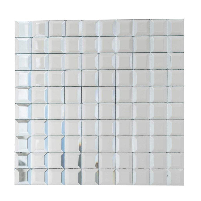 12x12 Wide 10 Pcs Mirror Mosaic Tiles Wall Panels Silver