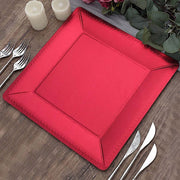 10 Square 13" Disposable Paper Charger Plates with Leathery Textured Design