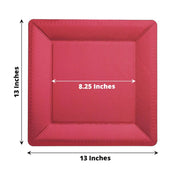 10 Square 13" Disposable Paper Charger Plates with Leathery Textured Design