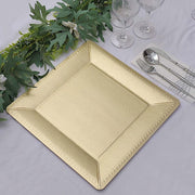 10 Square 13" Disposable Paper Charger Plates with Leathery Textured Design