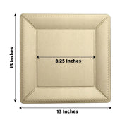 10 Square 13" Disposable Paper Charger Plates with Leathery Textured Design