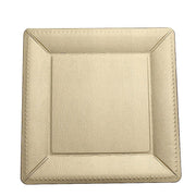 10 Square 13" Disposable Paper Charger Plates with Leathery Textured Design