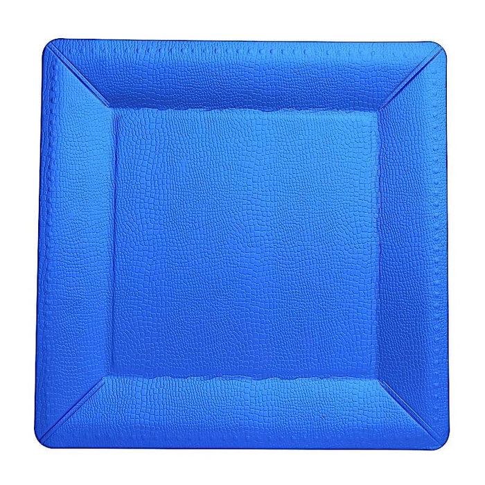 10 Square 13" Disposable Paper Charger Plates with Leathery Textured Design DSP_CHRG_S0001_ROY