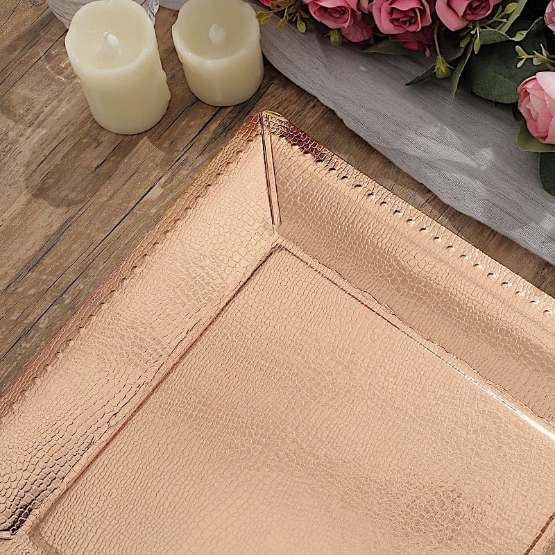 10 Square 13" Disposable Paper Charger Plates with Textured Design