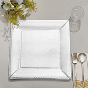 10 Square 13" Disposable Paper Charger Plates with Textured Design