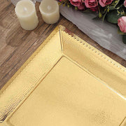 10 Square 13" Disposable Paper Charger Plates with Textured Design