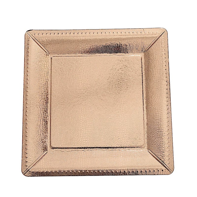 10 Square 13" Disposable Paper Charger Plates with Textured Design DSP_CHRG_S0001_RG