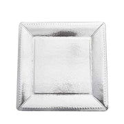 10 Square 13" Disposable Paper Charger Plates with Textured Design DSP_CHRG_S0001_SILV