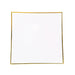 10 Square Concave Plastic Salad and Dinner Plates with Gold Rim - Disposable Tableware DSP_PLS0006_10_WHGD