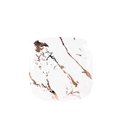 10 Square Metallic Marble Plastic Salad and Dinner Plates - Disposable Tableware
