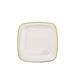 10 Square Plastic Salad and Dinner Plates with Gold Rim - Disposable Tableware DSP_PLS0008_7_CLGD