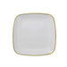 10 Square Plastic Salad and Dinner Plates with Gold Rim - Disposable Tableware DSP_PLS0008_7_WHGD