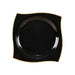 10 Square Plastic Salad and Dinner Plates with Wavy Gold Rim - Disposable Tableware DSP_PLS0007_10_BKGD