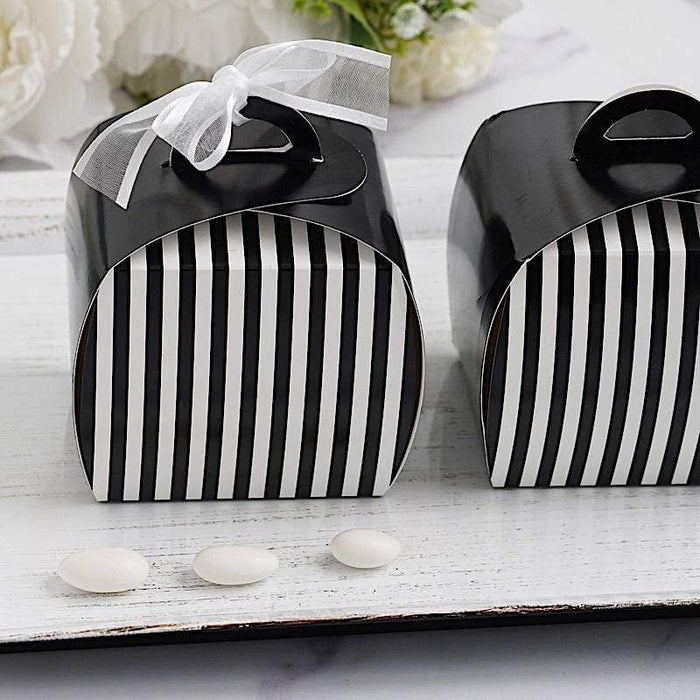 10 Striped Cupcake Purse Wedding Favor Boxes